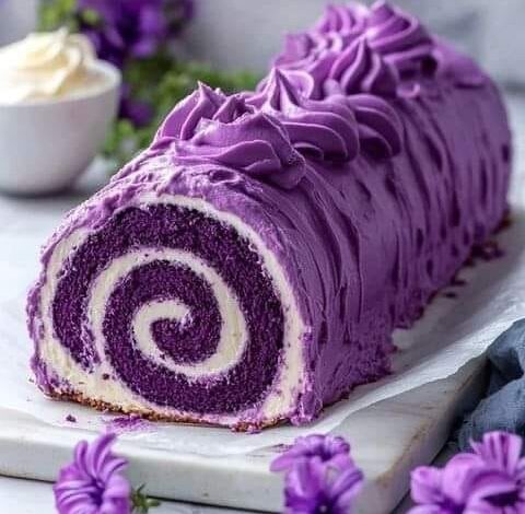 How to Make a Stunning Purple Yam (Ube) Swiss Roll Cake