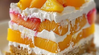 No-Bake Peach and Cream Layered Dessert: A Refreshing Treat for Any Occasion