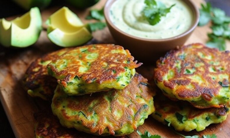 Zucchini Fritters with Creamy Herb Avocado Dip – A Delicious and Healthy Treat